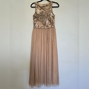GIANNI BINI Women's Bridesmaid Prom dress Rose Gold Blush Sequins Formal